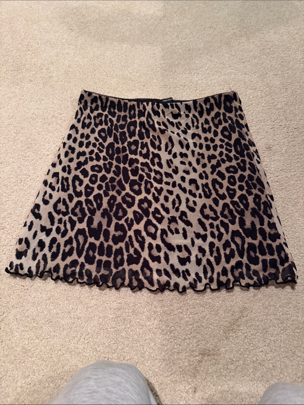 Forever 21 Leopard Print Mini Skirt - Black and Tan